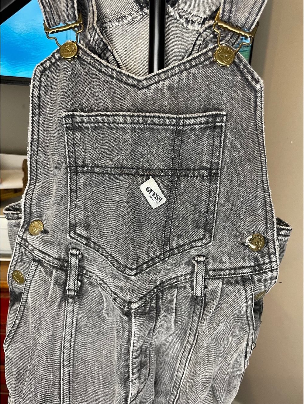 Vintage Guess Products By Georges Marciano Girls Size 10 Gray Denim Overalls